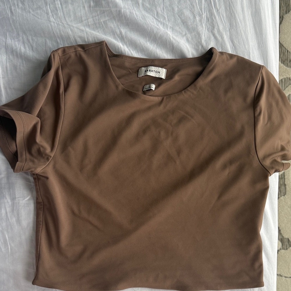 Artizia Babaton  contour sculpting Cropped Crewneck Tee - Picture 2 of 5